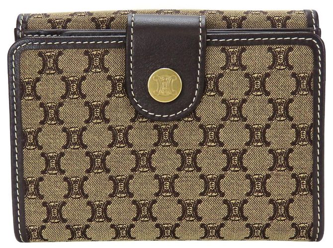 Céline Billetera bi-fold Celine Macadam Beige Marrón oscuro - vista 11