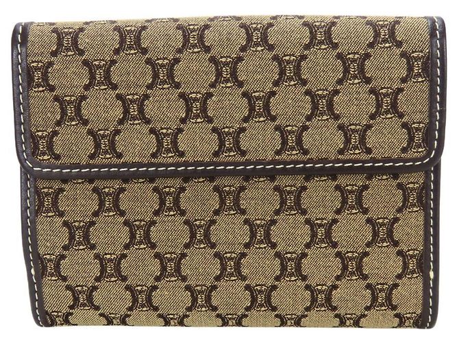 Céline Billetera bi-fold Celine Macadam Beige Marrón oscuro - vista 2