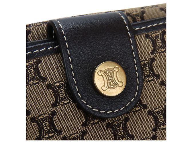 Céline Billetera bi-fold Celine Macadam Beige Marrón oscuro - vista 4