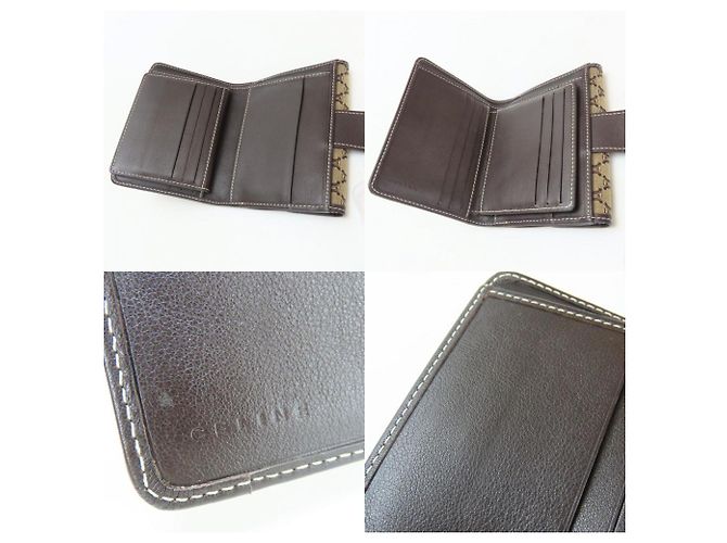 Céline Billetera bi-fold Celine Macadam Beige Marrón oscuro - vista 7