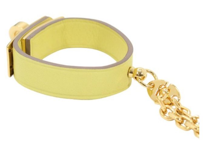 Charm per borsa Hermès Kelly Glove Holder Argento Giallo - vista 2