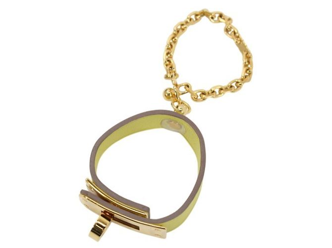 Charm per borsa Hermès Kelly Glove Holder Argento Giallo - vista 3