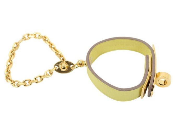 Charm per borsa Hermès Kelly Glove Holder Argento Giallo - vista 4