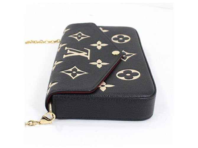 Borsa a Spalla Pochette Felicie Monogram Empreinte Louis Vuitton Nero Multicolore Beige - vista 5