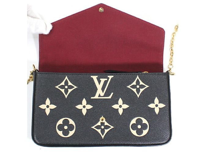 Borsa a Spalla Pochette Felicie Monogram Empreinte Louis Vuitton Nero Multicolore Beige - vista 6