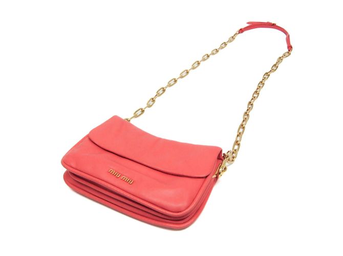 Pochette a catena Miu Miu Rosso - vista 2