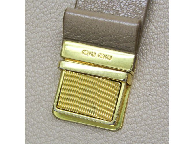 Borsa in pelle Miu Miu MADRAS 5BA104 in rosa beige - vista 13