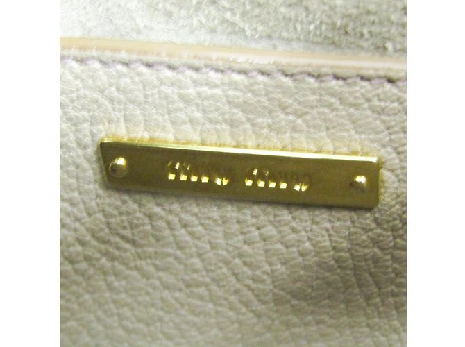 Borsa in pelle Miu Miu MADRAS 5BA104 in rosa beige - vista 18