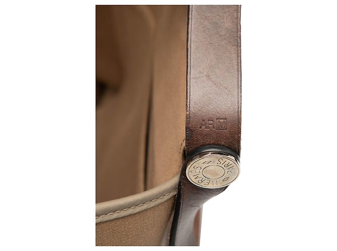 Hermès Cabag Elan PM in Tela Marrone Beige - vista 6