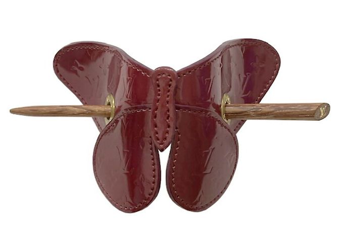 Fermaglio Papillon Vernis Louis Vuitton Rosso Bordò - vista 2