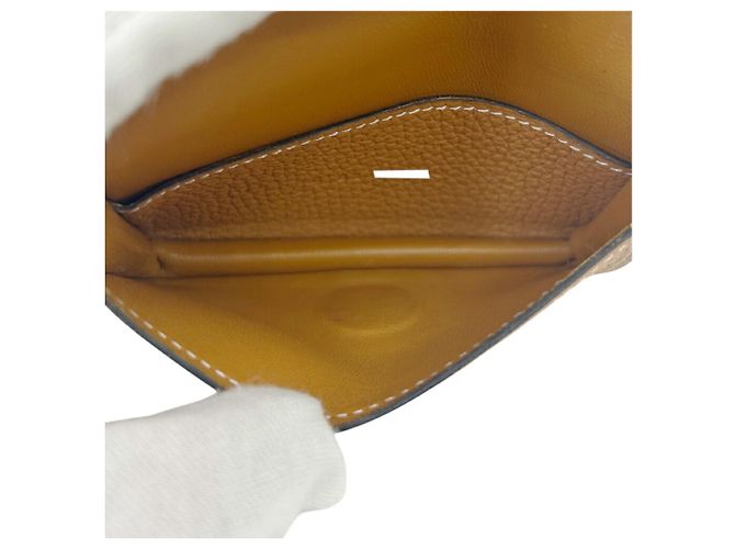 Tarjetero Dogon de Hermès en Marrón Dorado Castaño - vista 8