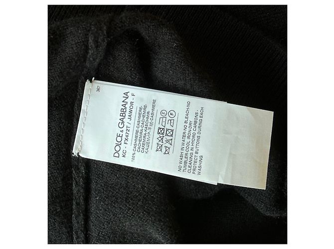 Dolce & Gabbana Cropped Cashmere Cardigan mit V Ausschnitt Schwarz - Ansicht 7