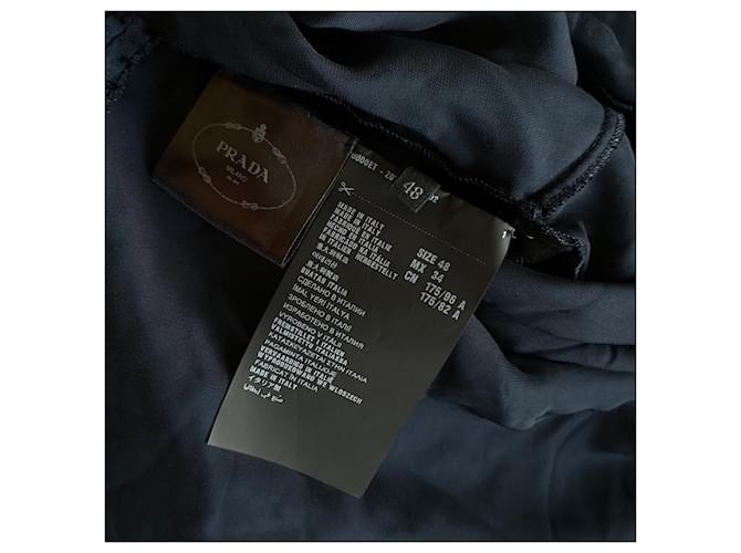 Prada Samtkleid Dunkelblau mit Spitze - Ansicht 7