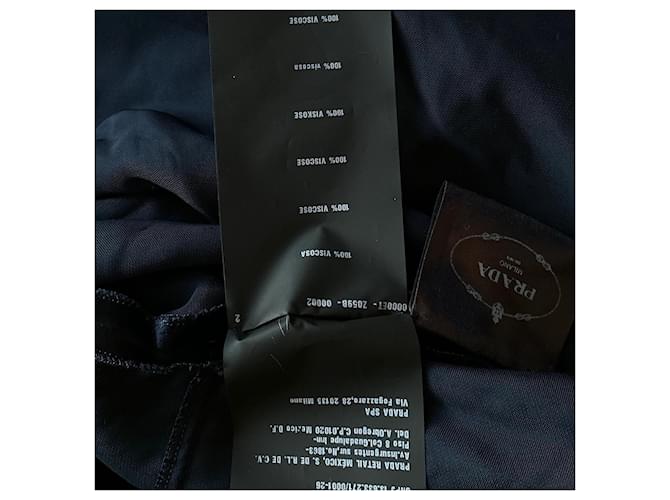 Prada Samtkleid Dunkelblau mit Spitze - Ansicht 8