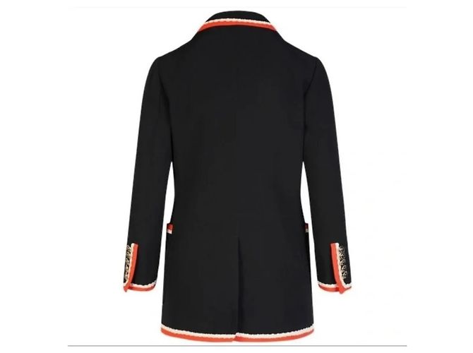 Blazer Gucci con bordado de escudo negro de viscosa - vista 3