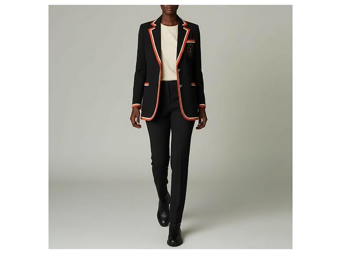 Blazer Gucci con bordado de escudo negro de viscosa - vista 4