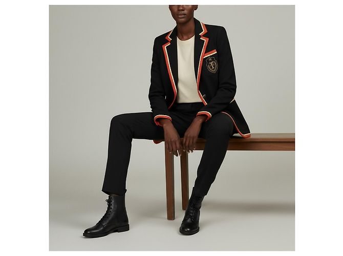 Blazer Gucci con bordado de escudo negro de viscosa - vista 5