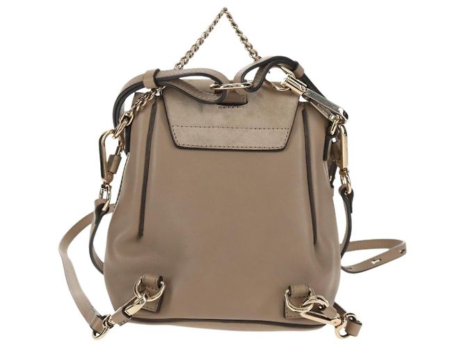 Chloé Zaino Faye in pelle e suede Chloe - Piccolo Marrone - vista 2