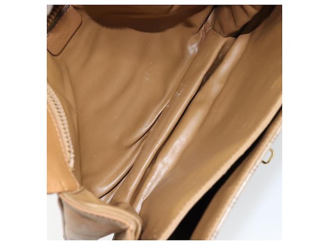 Céline Bolso de Hombro Celine Macadam de Lona Beige - vista 5