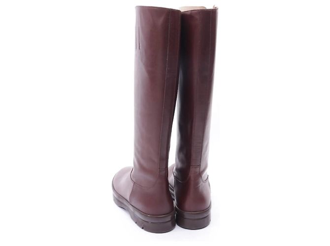 Botas The Row de piel rojo oscuro Burdeos - vista 4