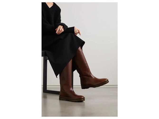 Botas The Row de piel rojo oscuro Burdeos - vista 7