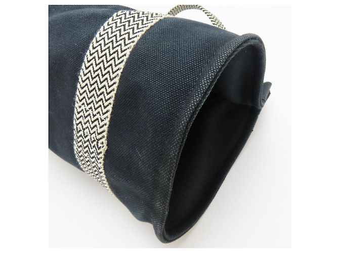 Hermès Cannes PM Canvas Tote Bag Schwarz - Ansicht 7
