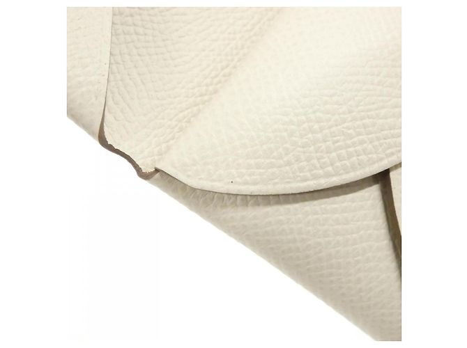 Portamonete Calvi Duo Epsom Hermès Bianco - vista 4