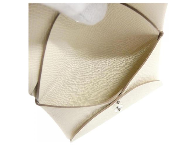 Portamonete Calvi Duo Epsom Hermès Bianco - vista 5