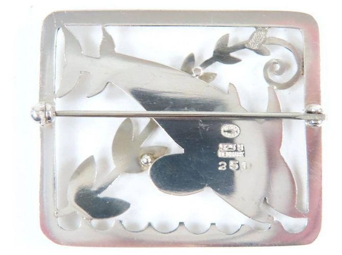 Autre Marque Spilla in argento 925 Dolphin di Georg Jensen - vista 3