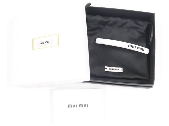 Miu Miu Fermaglio per capelli MiuMiu Valletta Nero Bianco - vista 2