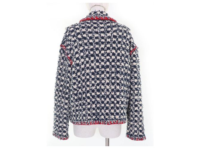 Timeless Chaqueta de lino tweed COCO Button de Chanel Azul Azul marino - vista 3