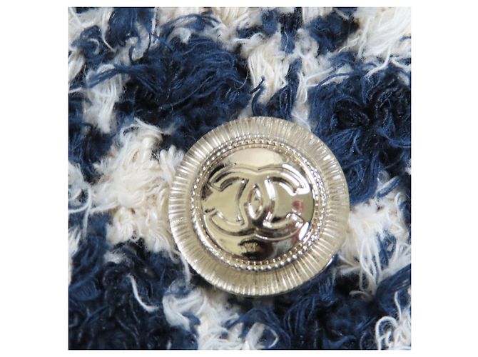 Timeless Chaqueta de lino tweed COCO Button de Chanel Azul Azul marino - vista 6