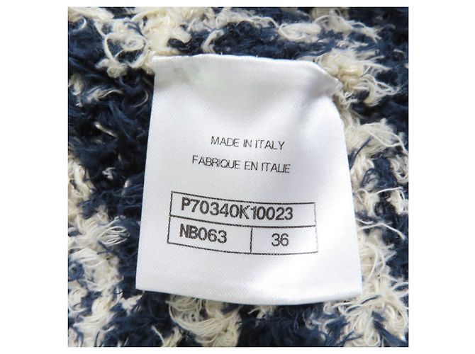 Timeless Chaqueta de lino tweed COCO Button de Chanel Azul Azul marino - vista 8