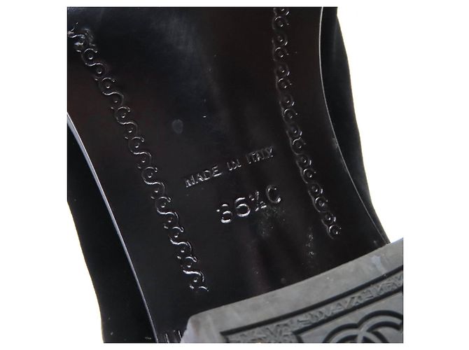Timeless Botas Largas de Terciopelo COCO Mark de Chanel Negro - vista 12