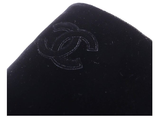 Timeless Botas Largas de Terciopelo COCO Mark de Chanel Negro - vista 9