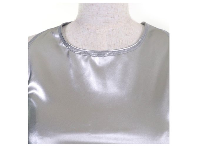 Top de nylon con logo FF en patrón Zucca de Fendi Plata - vista 4