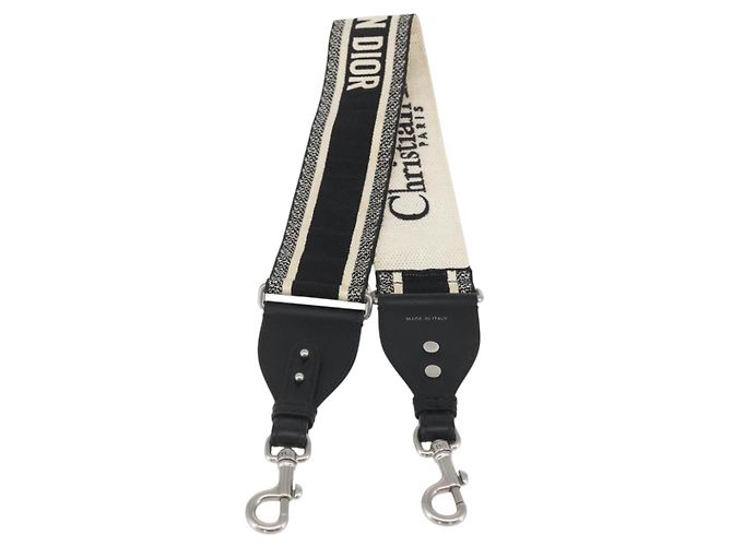 Christian Dior Logo Shoulder Strap Embroidered Canvas Thin - view 2