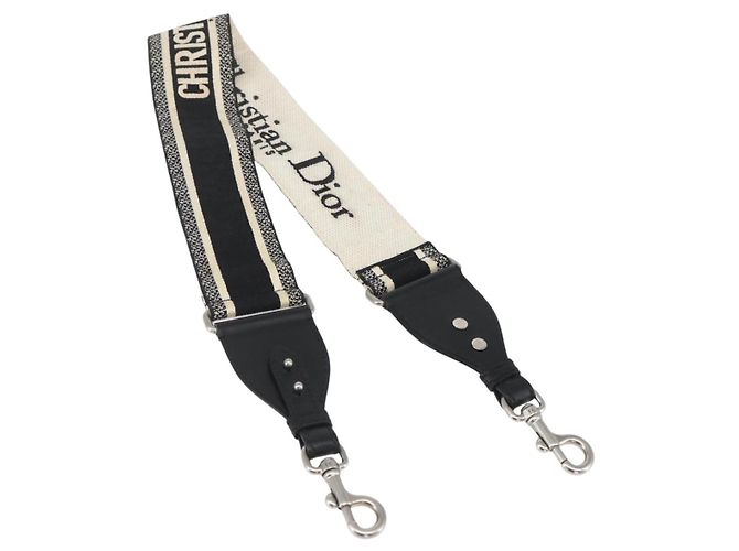Christian Dior Logo Shoulder Strap Embroidered Canvas Thin - view 3