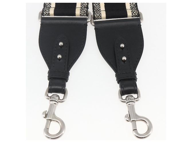 Christian Dior Logo Shoulder Strap Embroidered Canvas Thin - view 5