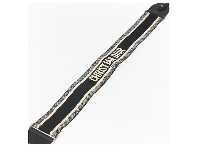 Christian Dior Logo Shoulder Strap Embroidered Canvas Thin - view 6