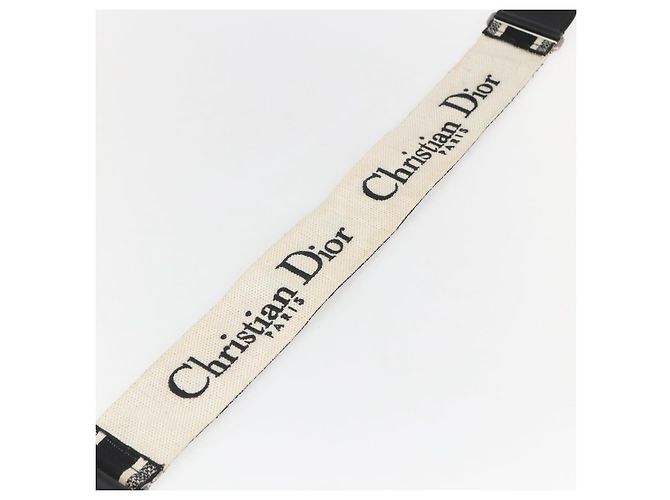 Christian Dior Logo Shoulder Strap Embroidered Canvas Thin - view 7