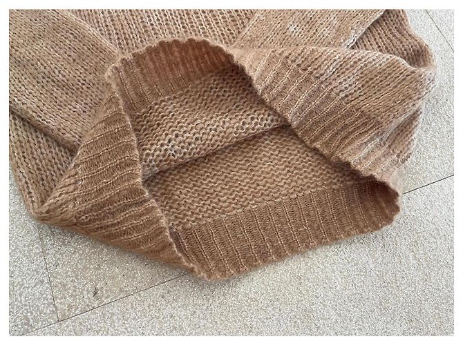 Autre Marque Pull C.T. Plage Camel Mohair Nylon und Waschbär Größe 38 - 40 Beige - Ansicht 11