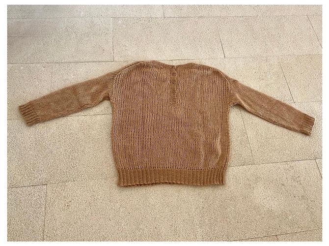 Autre Marque Pull C.T. Plage Camel Mohair Nylon und Waschbär Größe 38 - 40 Beige - Ansicht 12