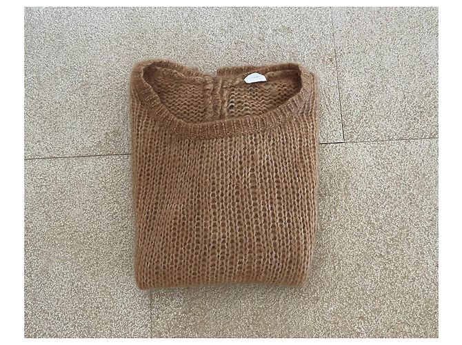 Autre Marque Pull C.T. Plage Camel Mohair Nylon und Waschbär Größe 38 - 40 Beige - Ansicht 15