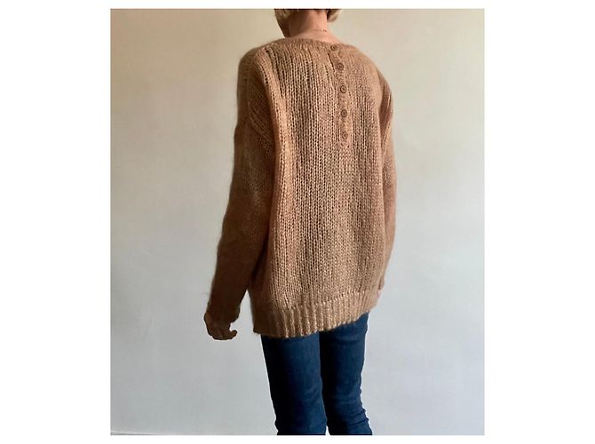 Autre Marque Pull C.T. Plage Camel Mohair Nylon und Waschbär Größe 38 - 40 Beige - Ansicht 16