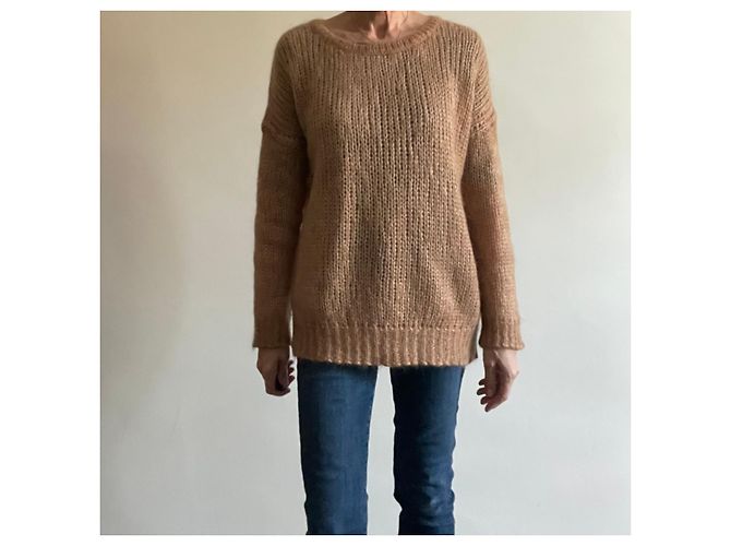 Autre Marque Pull C.T. Plage Camel Mohair Nylon und Waschbär Größe 38 - 40 Beige - Ansicht 3