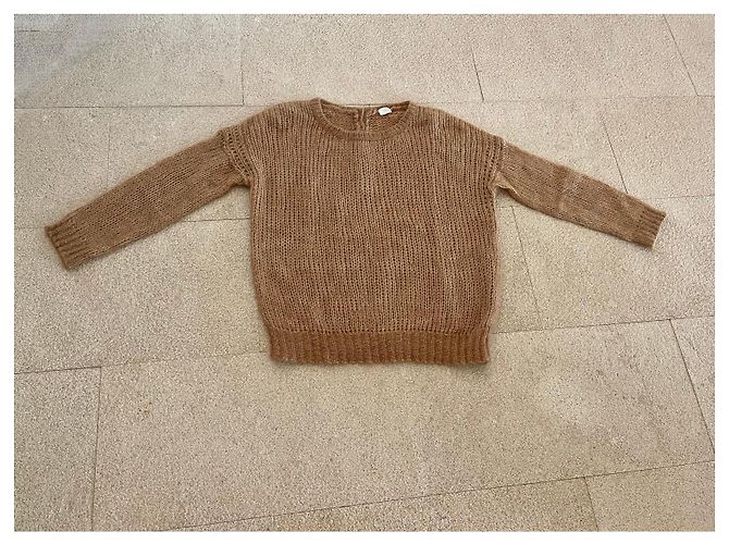Autre Marque Pull C.T. Plage Camel Mohair Nylon und Waschbär Größe 38 - 40 Beige - Ansicht 7
