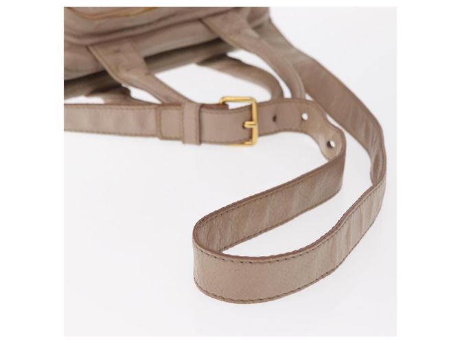 PRADA Borsa a Mano in Pelle 2 in 1 Beige Oro Auth ka1158 D'oro - vista 10