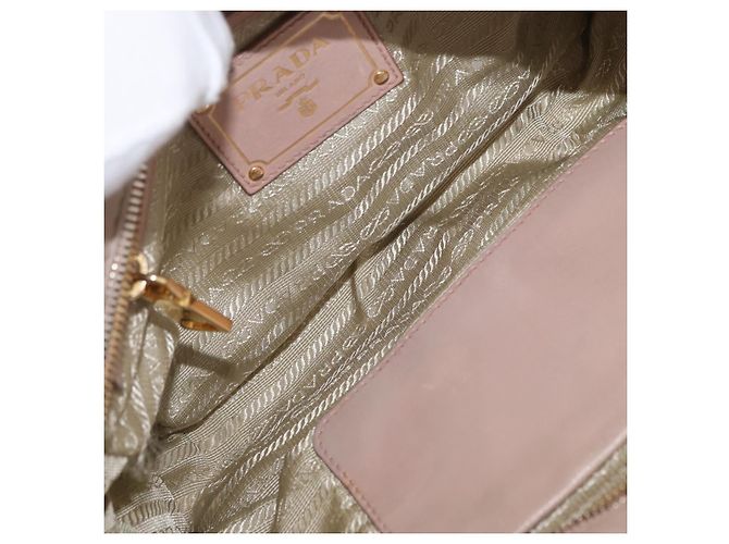 PRADA Borsa a Mano in Pelle 2 in 1 Beige Oro Auth ka1158 D'oro - vista 20