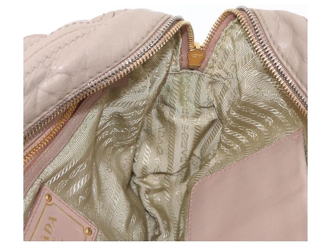 PRADA Borsa a Mano in Pelle 2 in 1 Beige Oro Auth ka1158 D'oro - vista 21